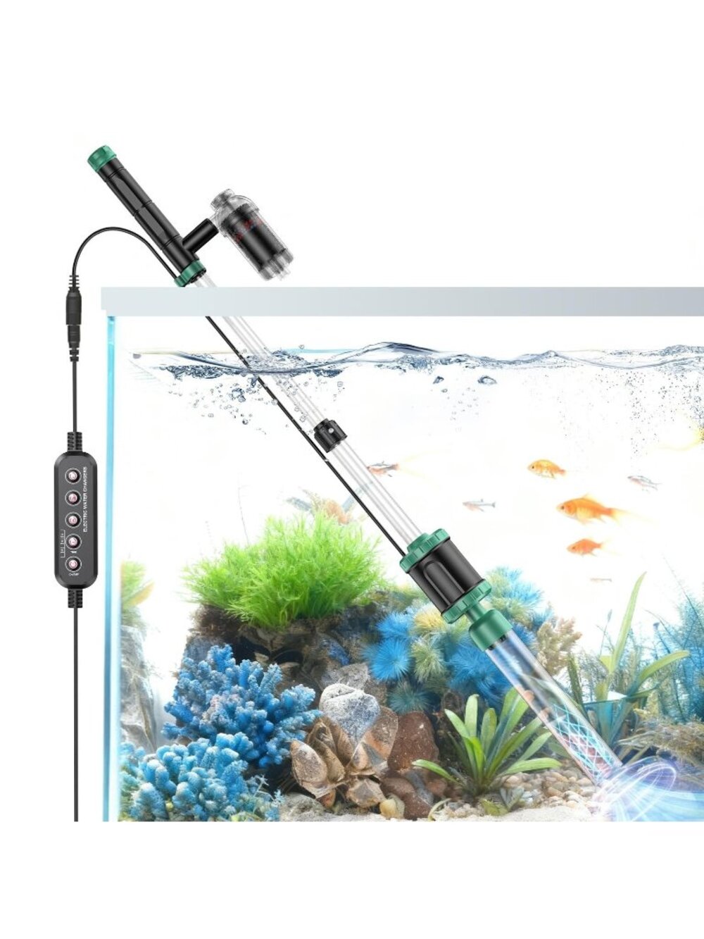 AKKEE Aquarium Vacuum Gravel Cleaner, 36W Electric Fish Tank Cleaner Vacuum, 8 i